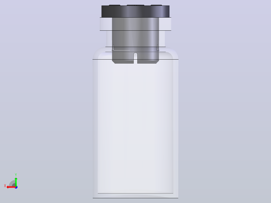 装有药物的玻璃小瓶和带橡皮塞的典型医用小瓶24mm后视图
