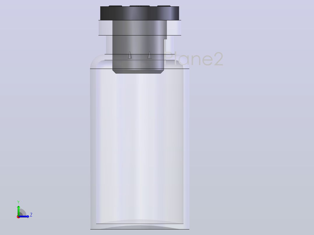 装有药物的玻璃小瓶和带橡皮塞的典型医用小瓶24mm左视图