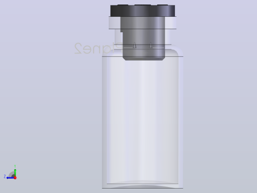 装有药物的玻璃小瓶和带橡皮塞的典型医用小瓶24mm右视缩略图