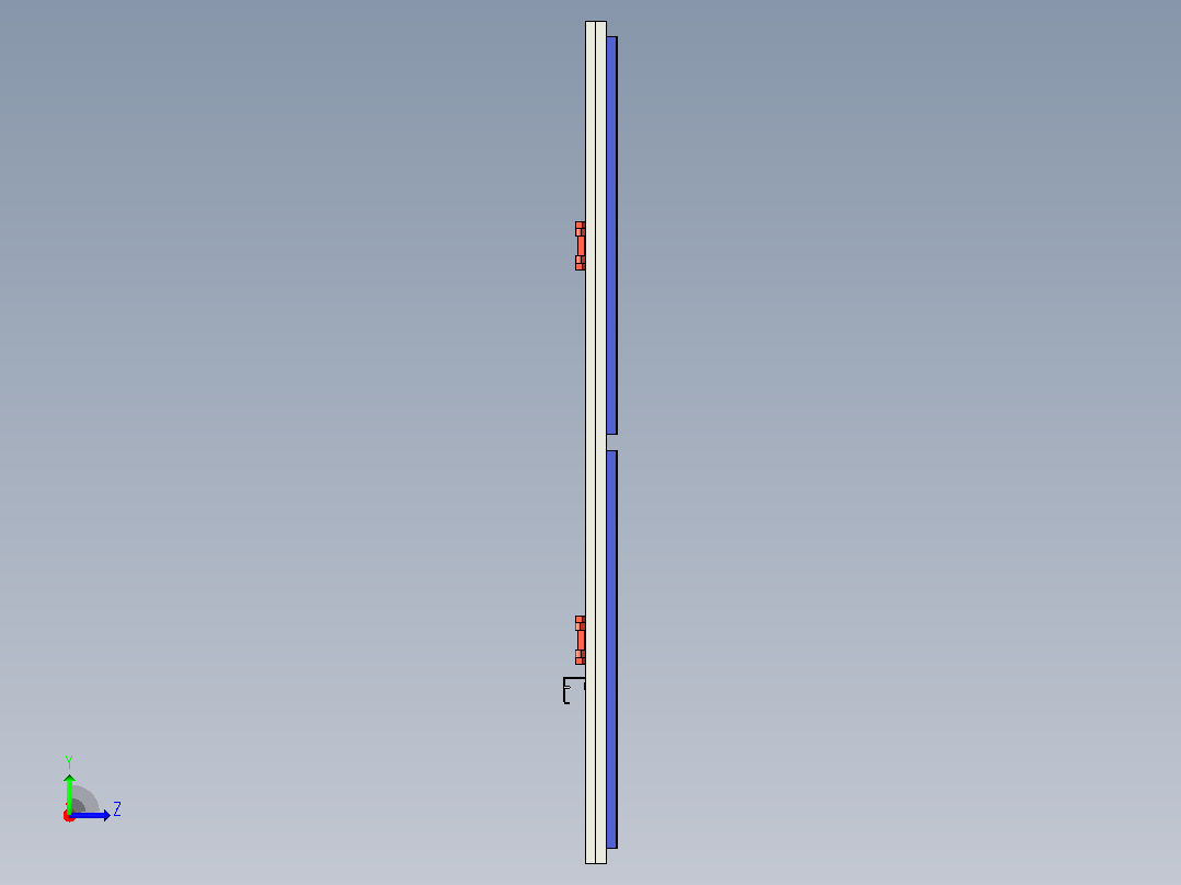 低型太阳能跟踪器3D数模图纸 STEP格式左视图
