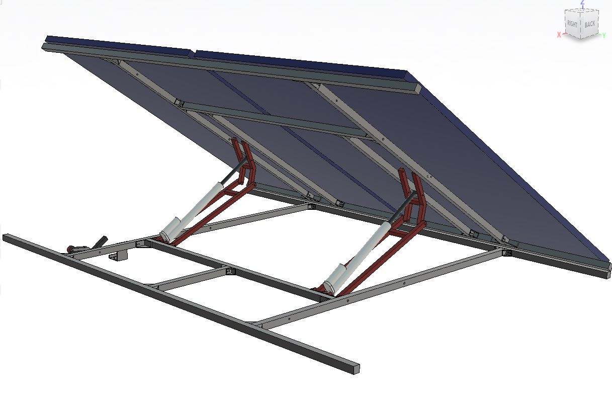 低型太阳能跟踪器3D数模图纸 STEP格式