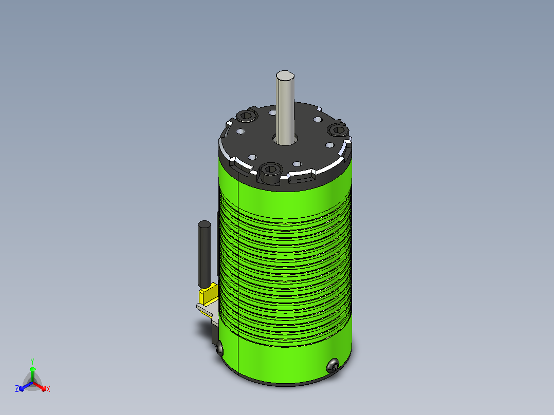 1415 1Y传感器无刷电机- 2400KV - 5MM轴正等轴测图
