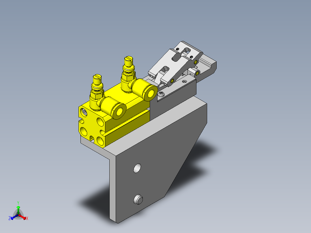 薄片、薄板用夹头正等轴测图