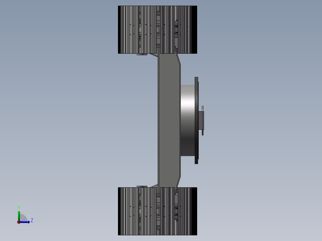 履带车底盘设计3D图纸 三维3d SW图纸左视图