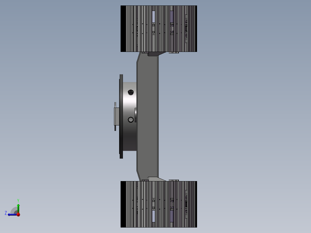 履带车底盘设计3D图纸 三维3d SW图纸右视图