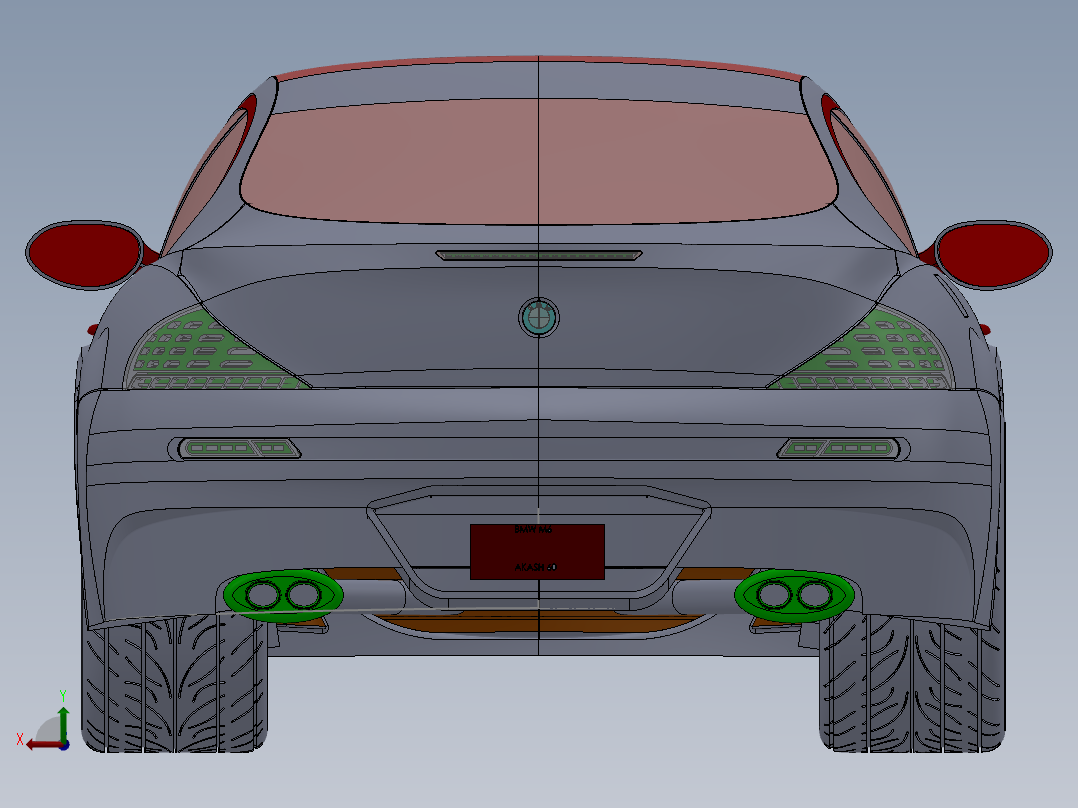 宝马M6汽车后视图
