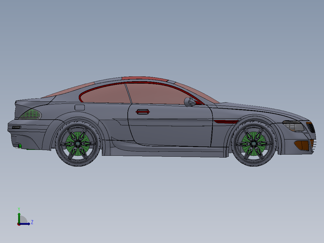 宝马M6汽车左视图