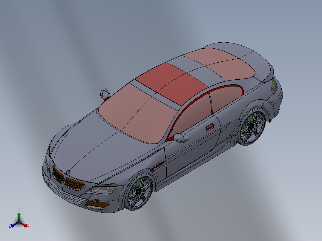 宝马M6汽车正等轴测图