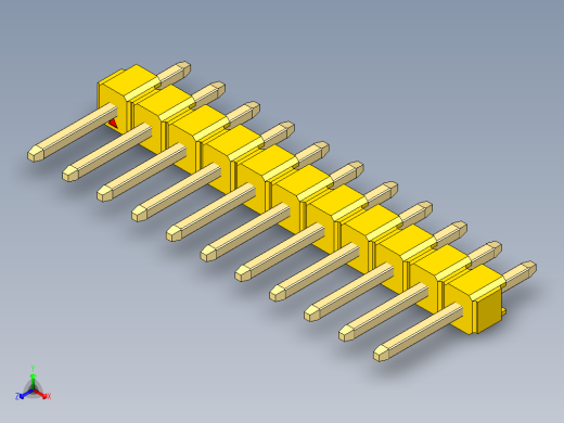 彩色公头100mil（2.54mm）系列-DS1021_yellow_1x11p_100mil_Type1_rev1.0
