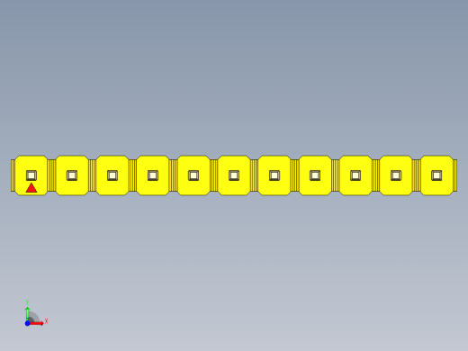 彩色公头100mil（2.54mm）系列-DS1021_yellow_1x11p_100mil_Type1_rev1.0前视缩略图