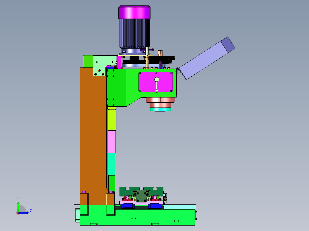 立式升降台实训数控铣床左视图