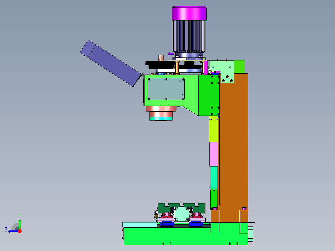立式升降台实训数控铣床右视图