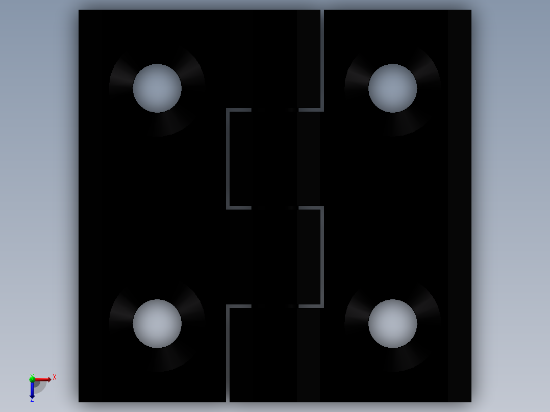 合页HFR06-50（外形尺寸50-50孔距30-30）俯视图