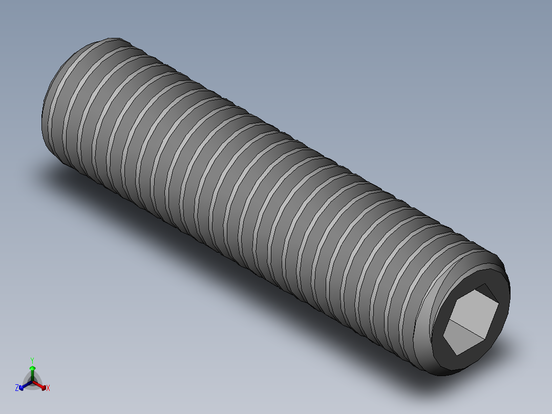 DIN 913-ISO 4026 固定螺钉-M10 L=40.SLDPRT正等轴测图