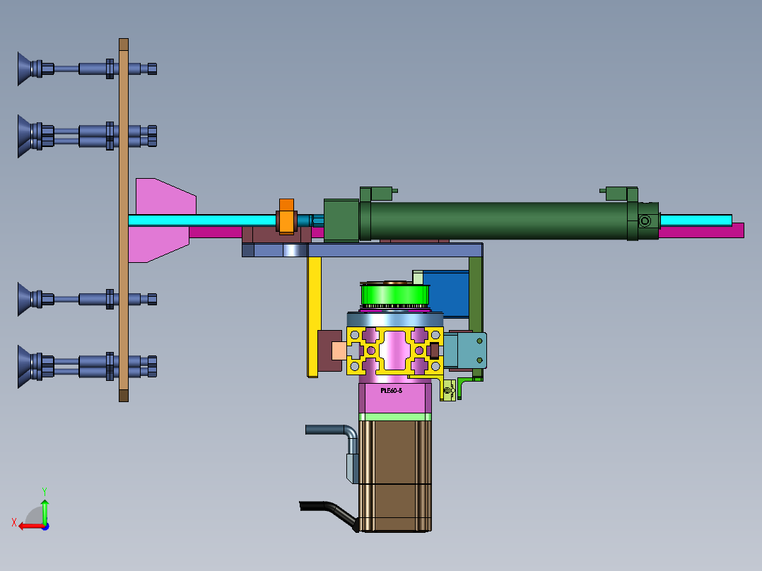 伺服移动气动抓手后视图