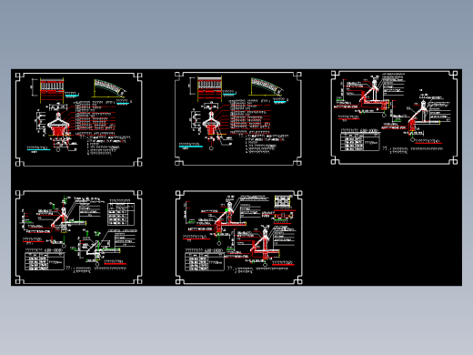 中式古典大门CAD图纸图块 仿古马头墙及披檐详图