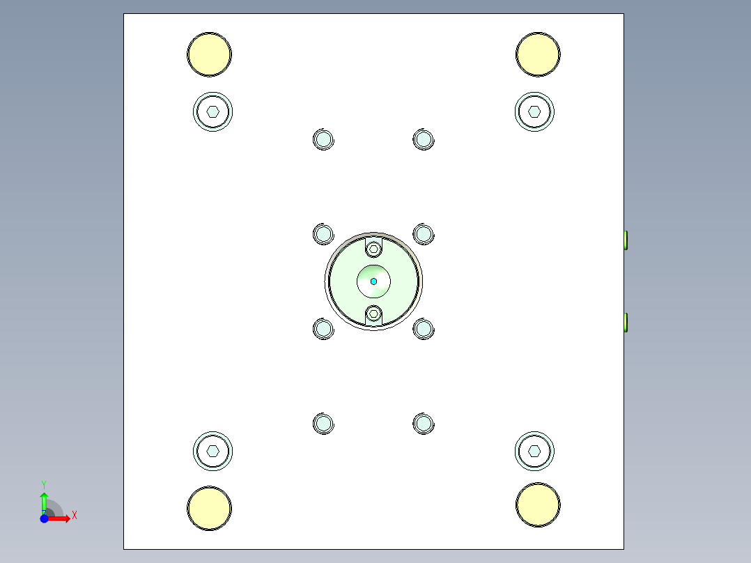 一套经典K胶盖子模具图前视图