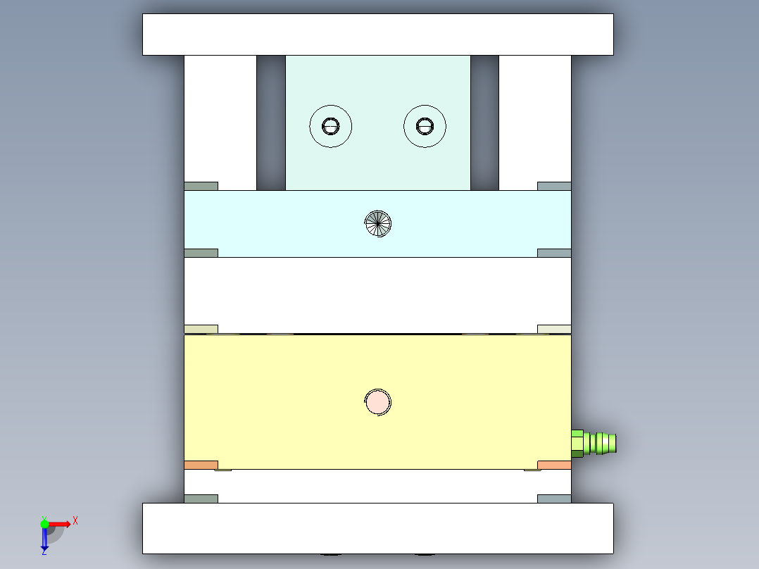 一套经典K胶盖子模具图俯视图