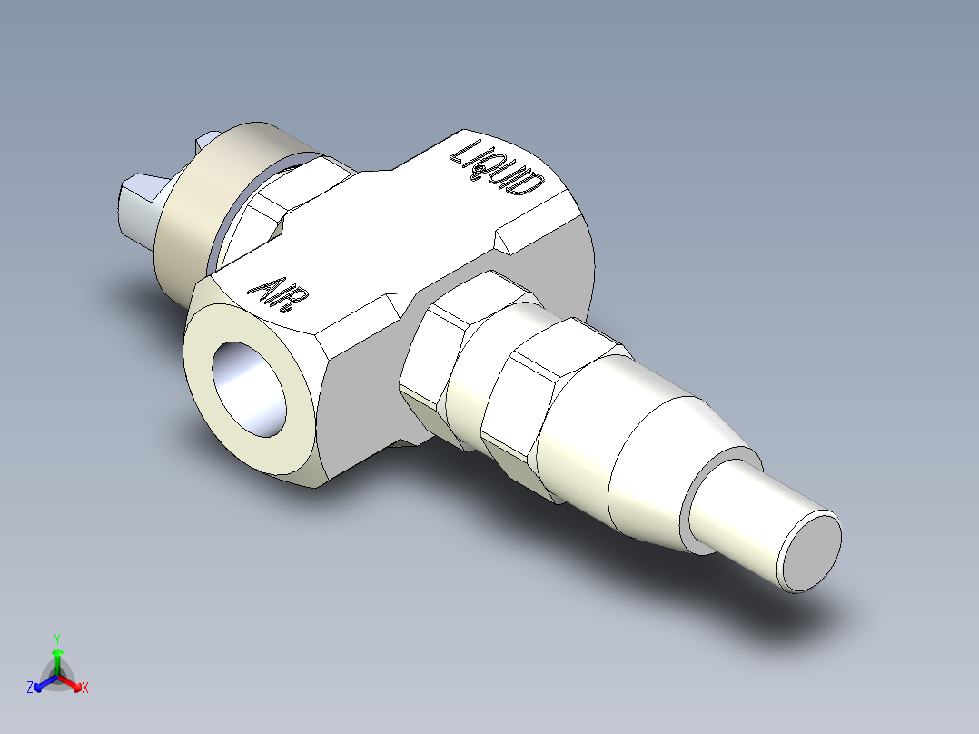 空气雾化喷嘴正等轴测图