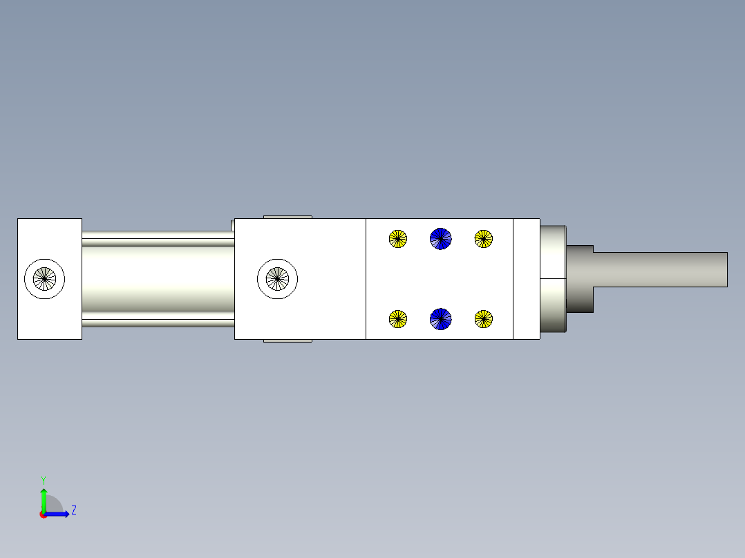 德克斯TUNKERS气缸数模SZK_40x40_A42_T12_TUENKERS左视图
