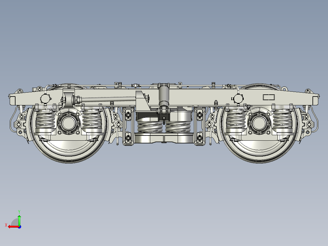 客车转向架后视图