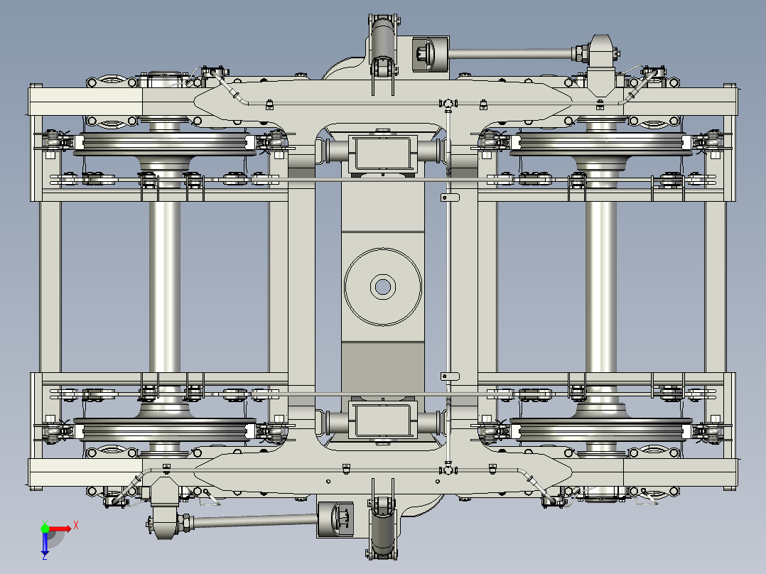 客车转向架俯视图