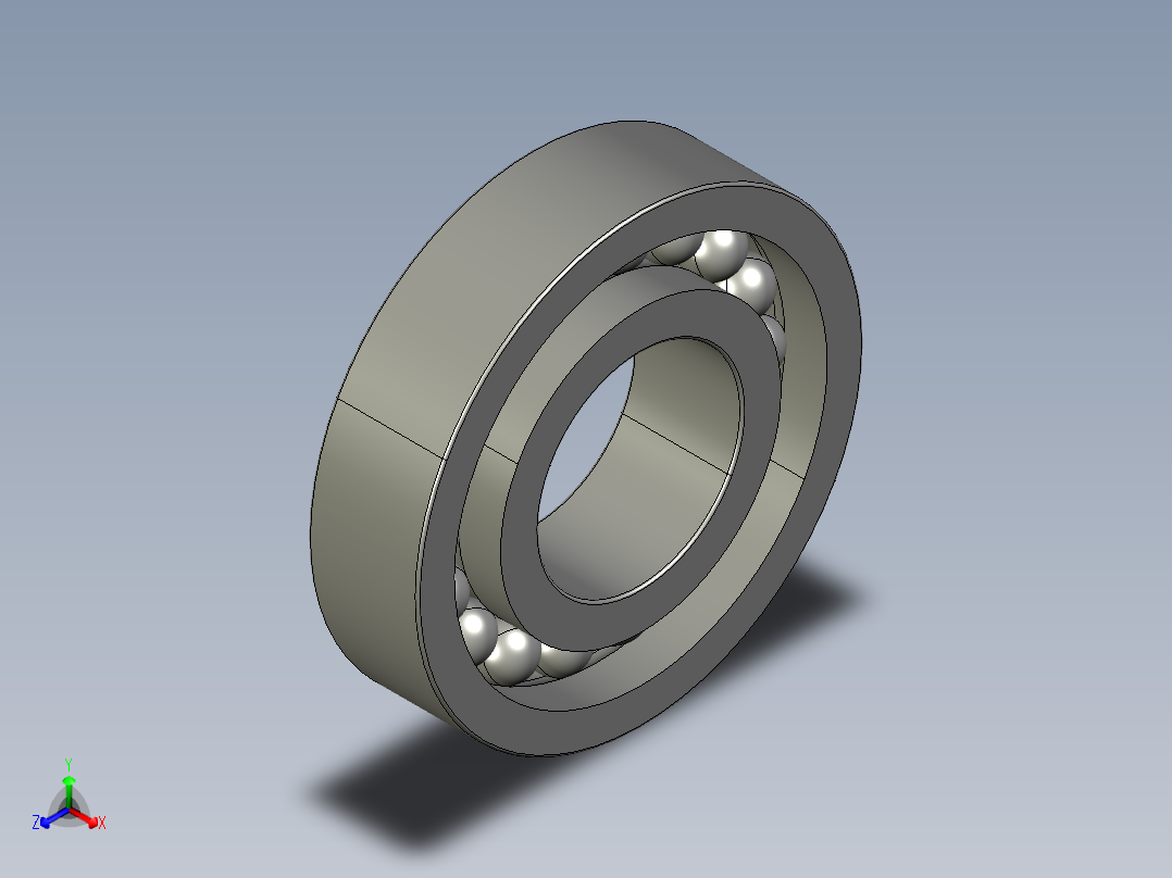 深沟球轴承6310正等轴测图