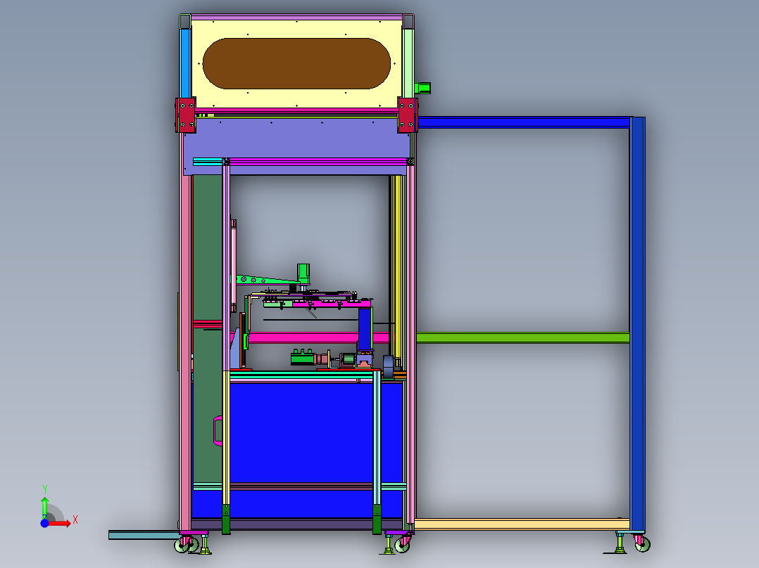 屏幕生产装配用跨线输送流水线前视图