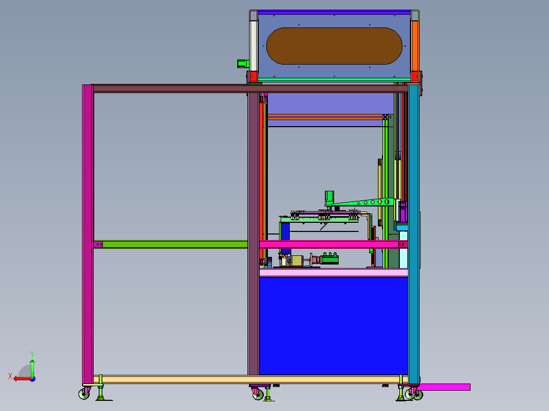 屏幕生产装配用跨线输送流水线后视图