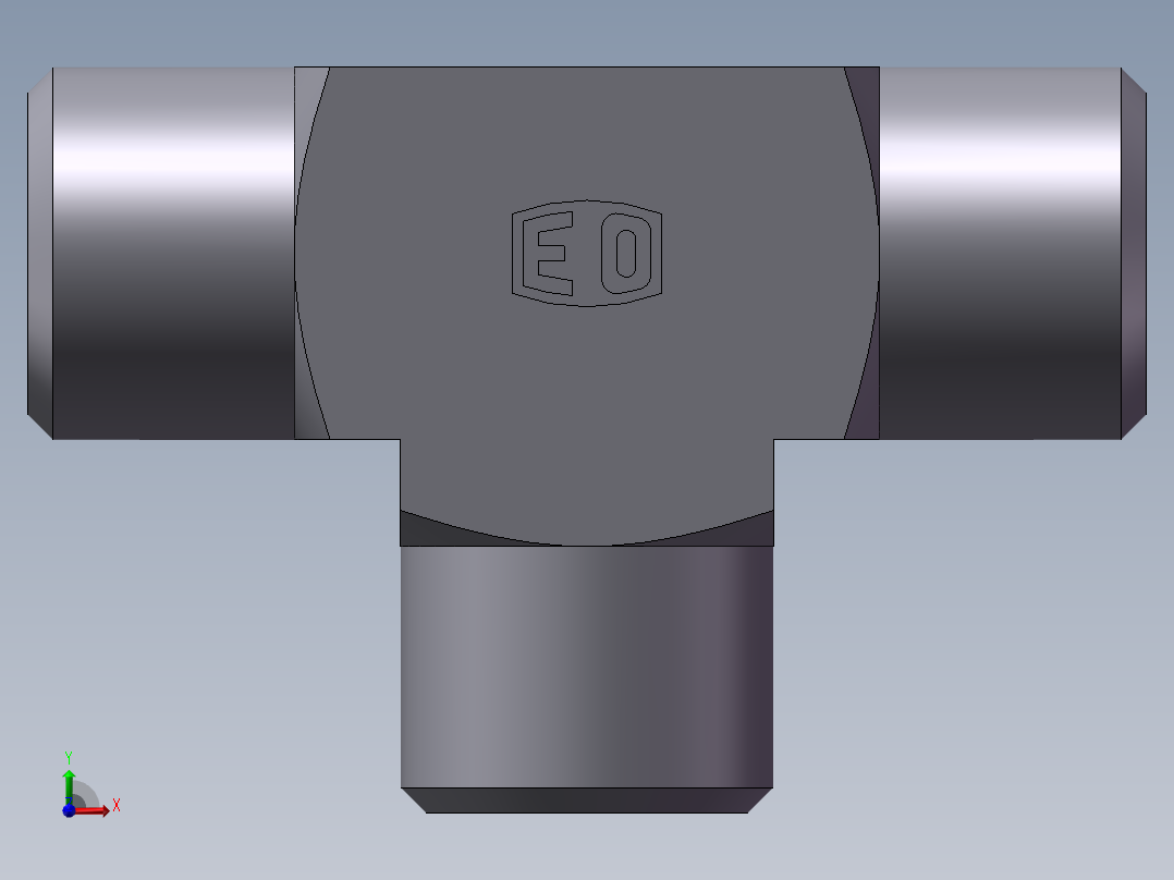 AC+AD 三通接头 T、AC-14前视图