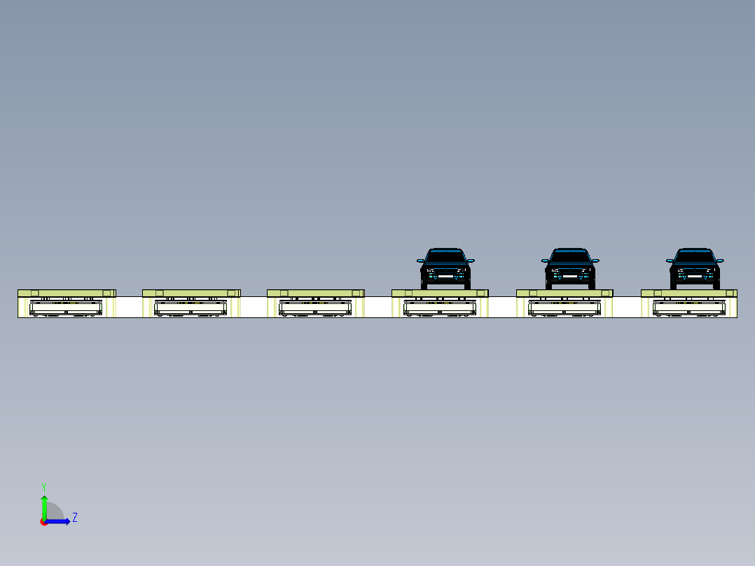 AGV搬运的自动泊车模拟左视图