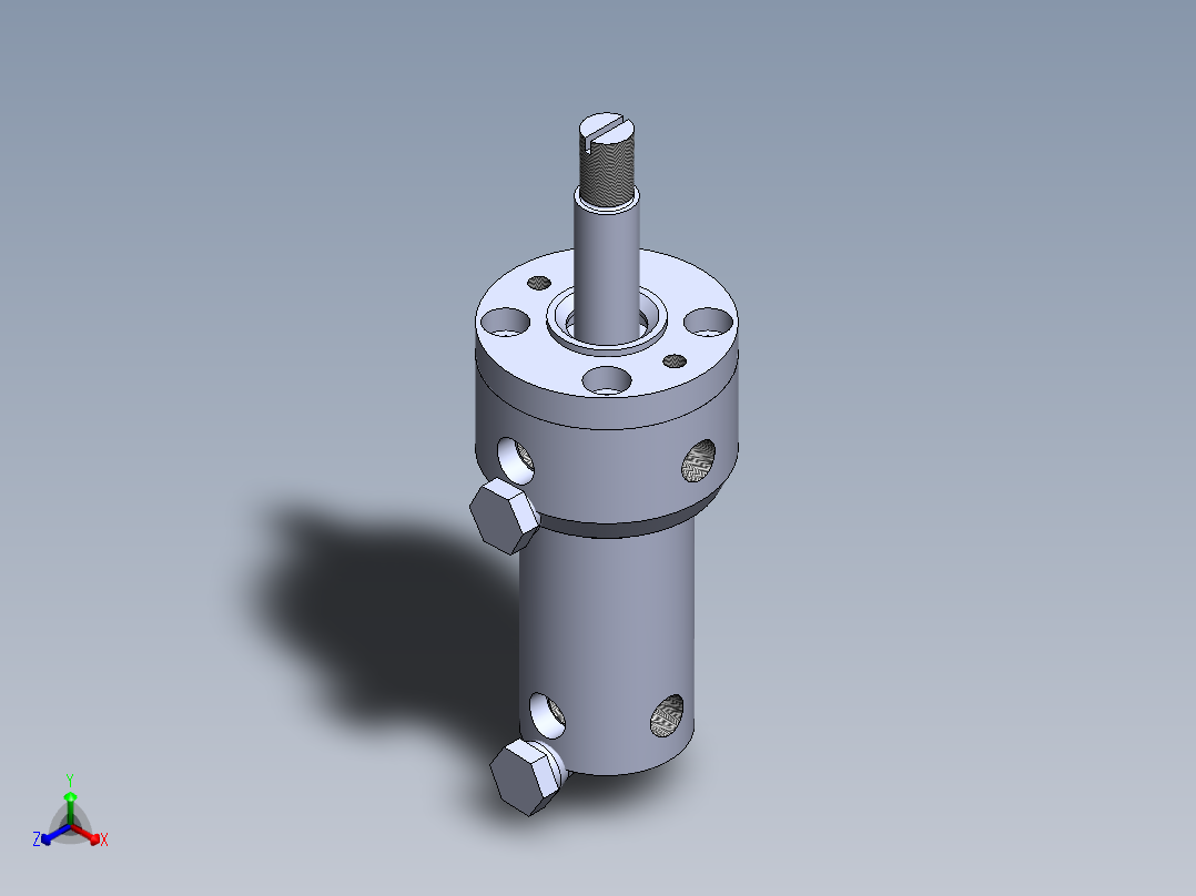 焊接类型 液压缸 25x12x10 mm正等轴测图