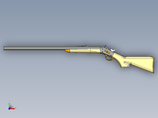 手枪左轮冲锋枪老式狙击步枪设计3D图纸remington-1867 STP前视缩略图