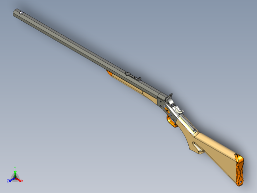 手枪左轮冲锋枪老式狙击步枪设计3D图纸remington-1867 STP正等轴测缩略图