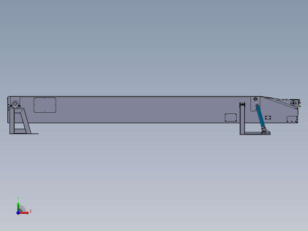 三段伸缩式带式输送机的三维设计前视图