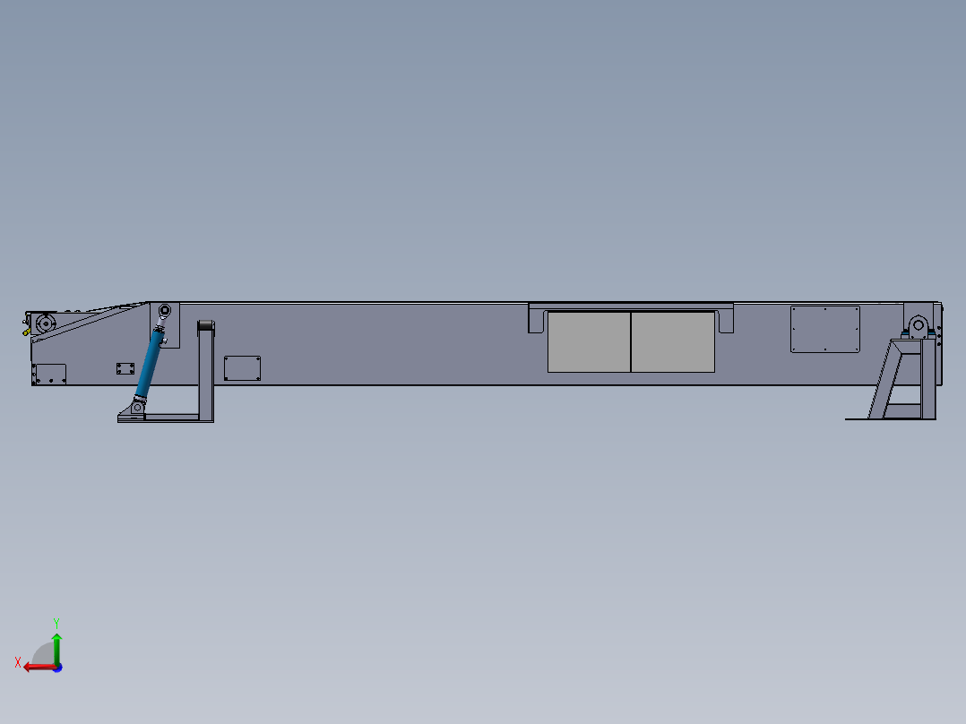 三段伸缩式带式输送机的三维设计后视图
