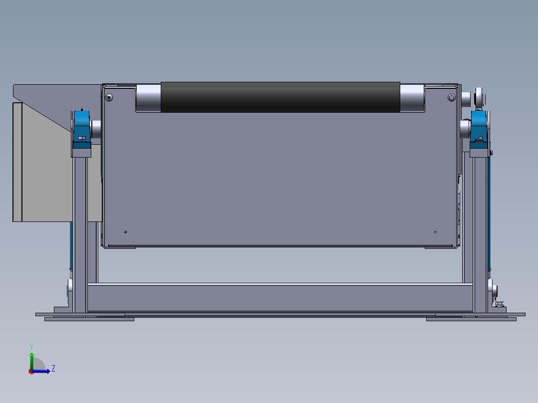 三段伸缩式带式输送机的三维设计左视图