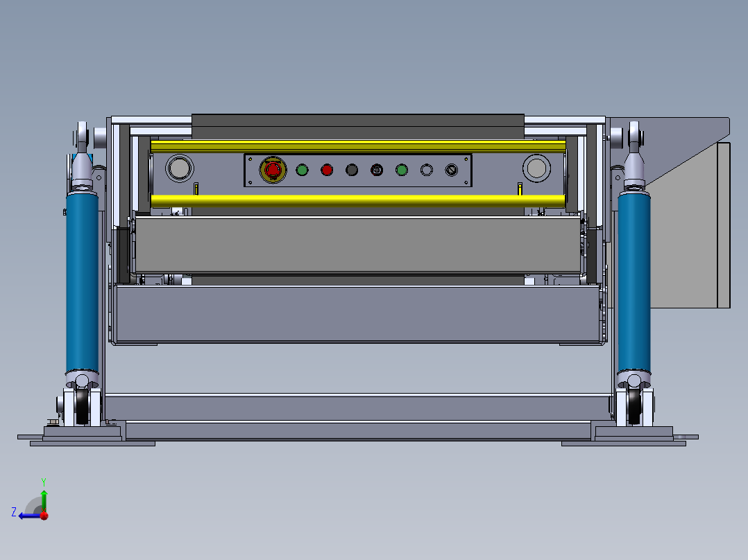 三段伸缩式带式输送机的三维设计右视图