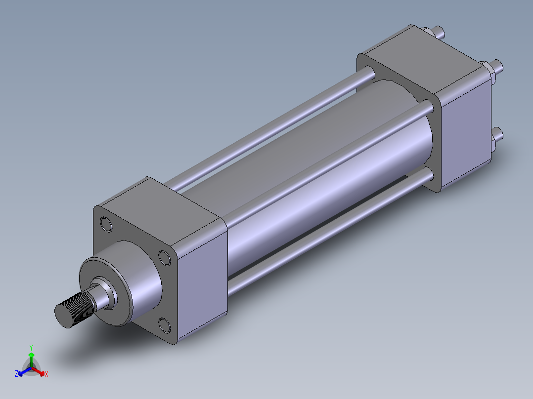 气缸 Ø40x100正等轴测图