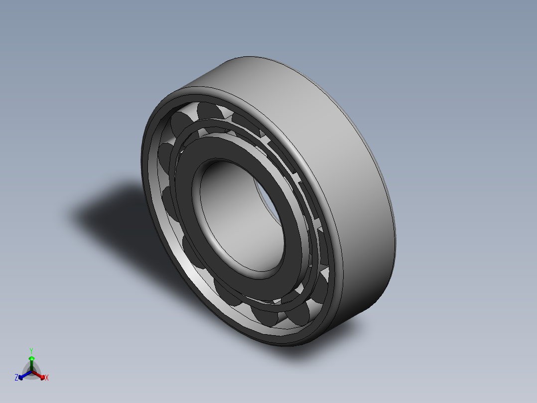 轴承N204 ECP SKF正等轴测图