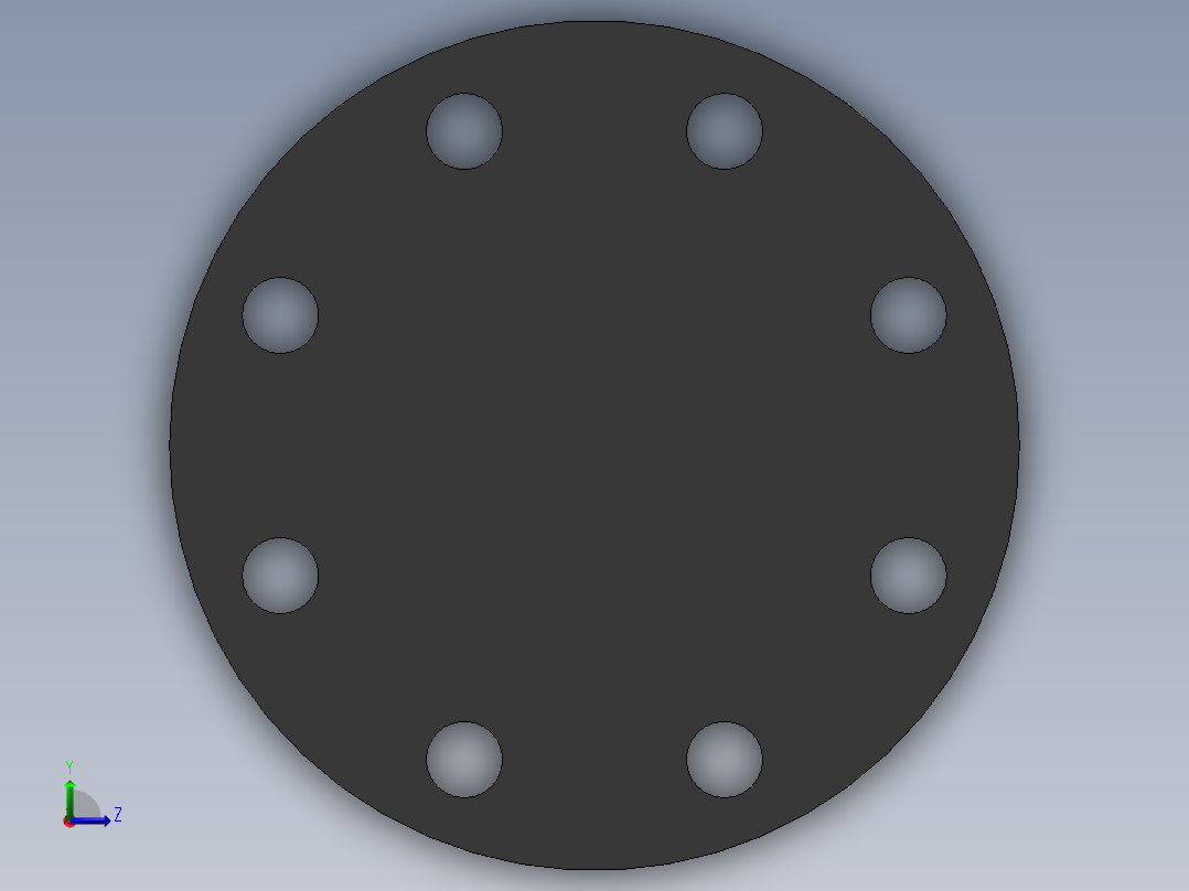 FLANGE-BLIND_DN65_PN10_U-PVC左视图