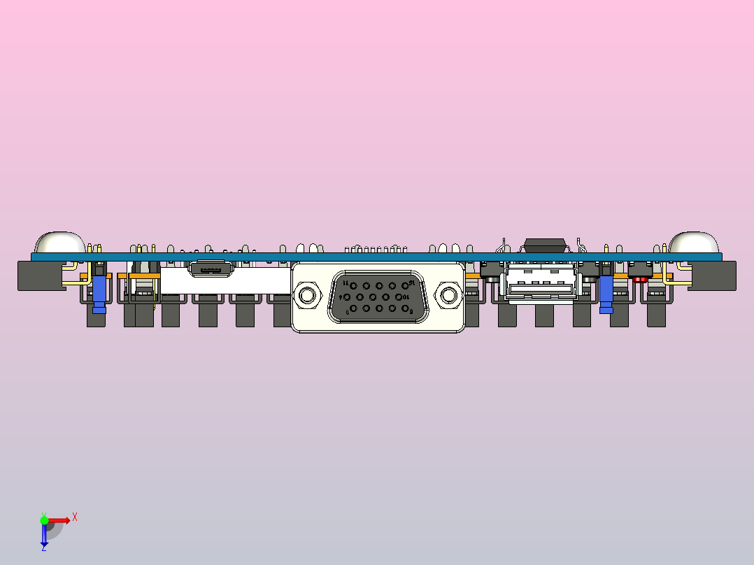 Xilinx Artix-7 FPGA训练板俯视图