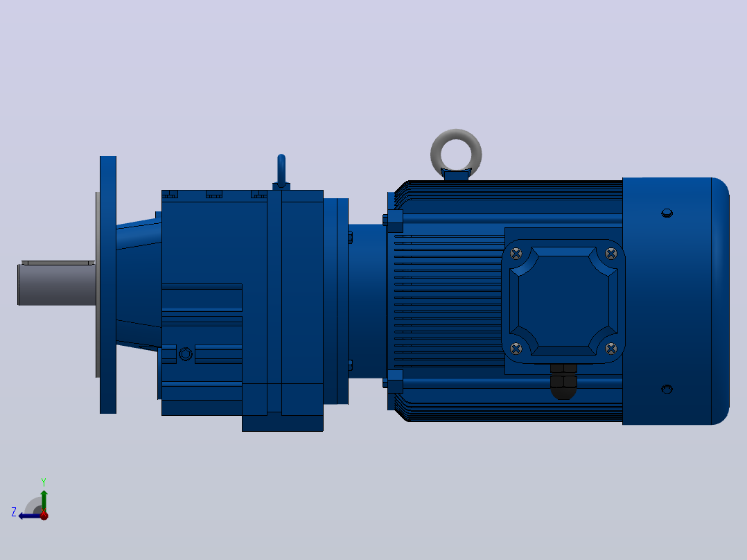 RF77法兰轴伸式安装斜齿轮减速机RF77-YVB4-4P-112M-M1-0°-Φ250右视图