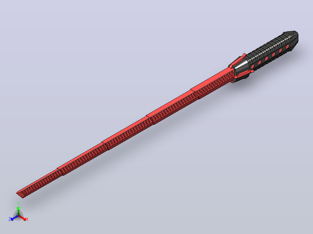 升缩唐刀——赛博朋克正等轴测图