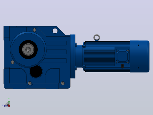 K77底脚轴伸式安装螺旋锥齿轮减速机K77-YBE0.25-6P-135.28-M1-0°-A右视缩略图