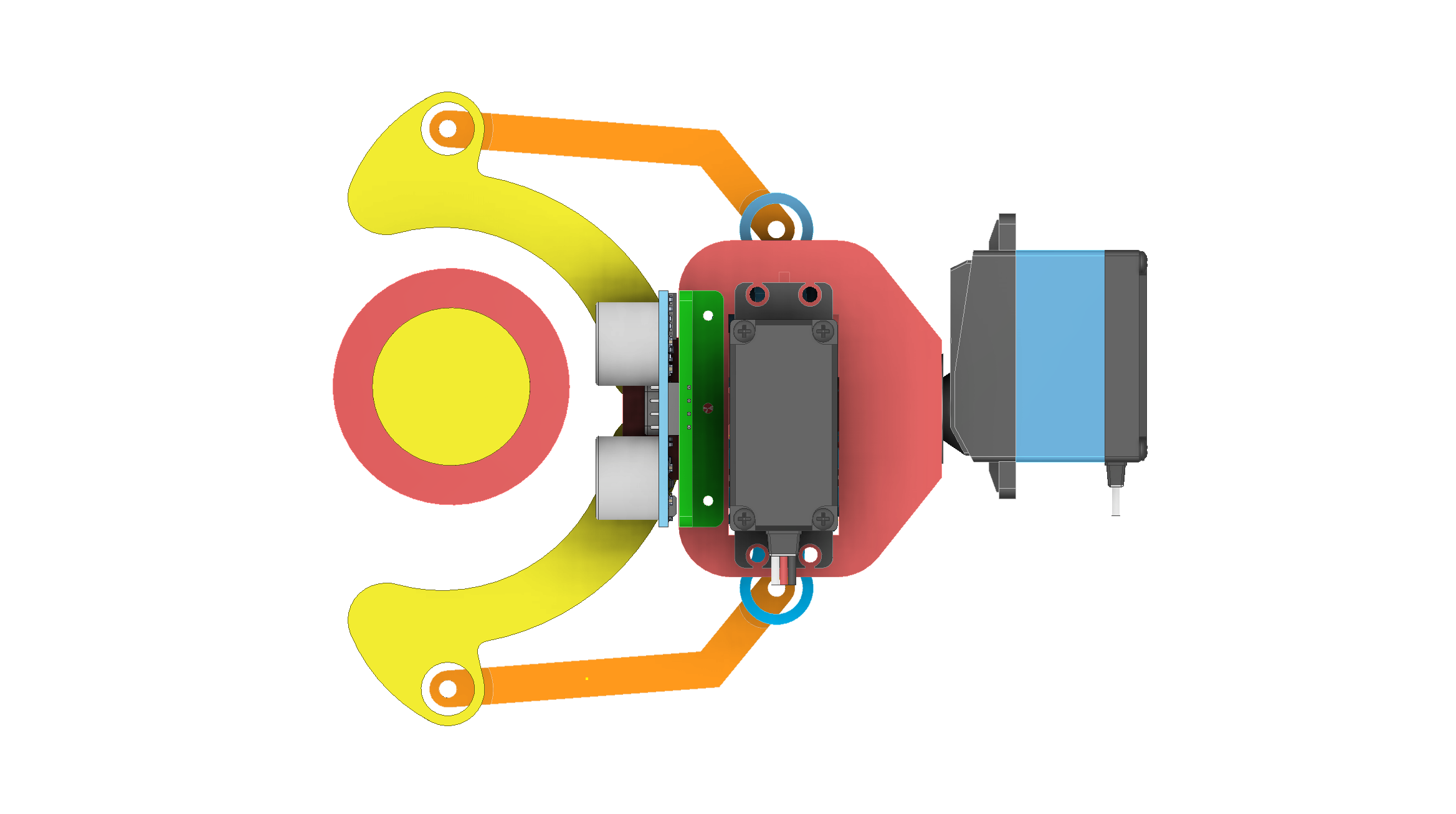 带超声波传感器的机器人手爪，用于使用Arduino教授自动化练习