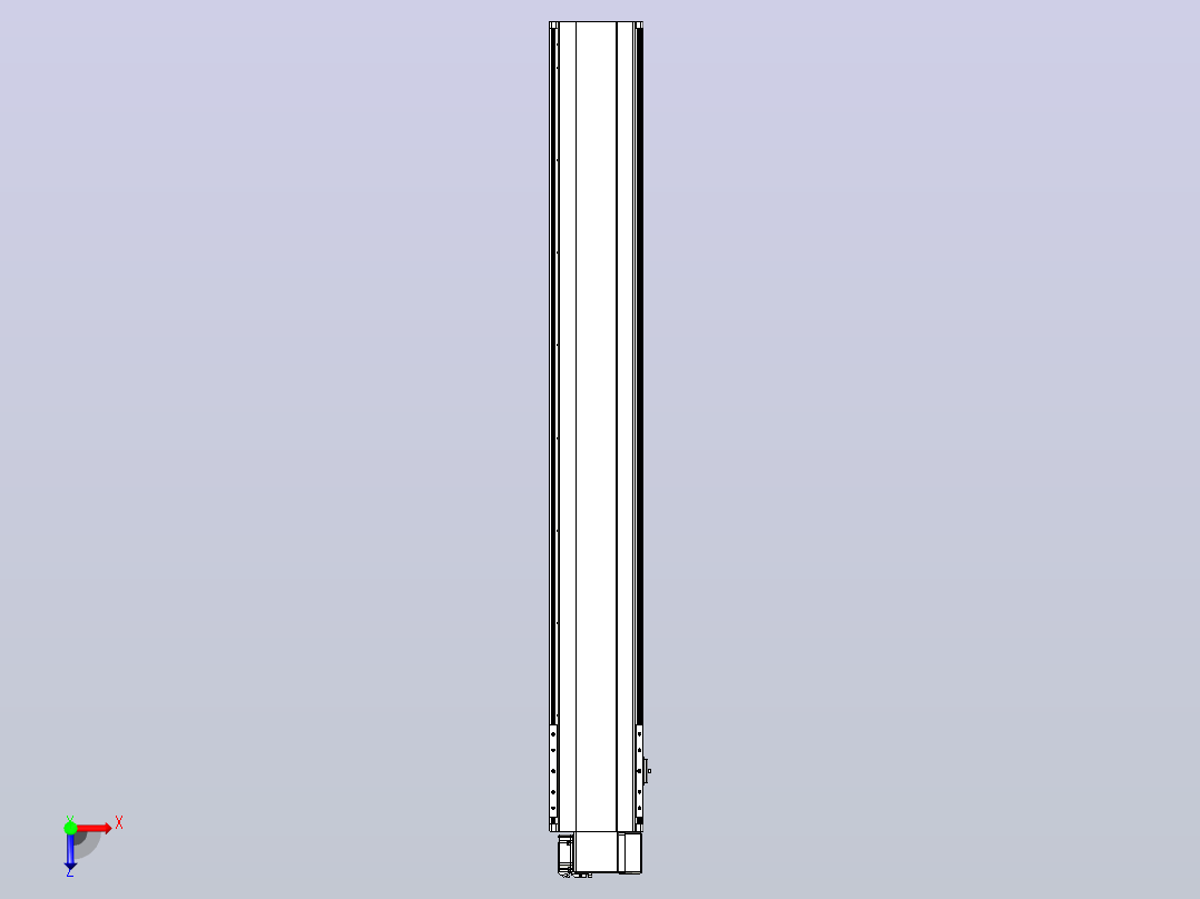 皮带直线轴半封闭可选导轨TPA-HNB-202D-140-L1400-RP-Y-P75-N3俯视图