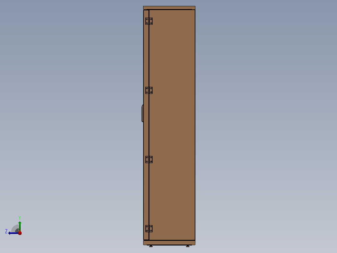 工具柜模型，工具储物柜右视图