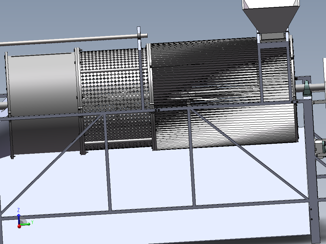 马铃薯清洗机结构设计 sw+cad+说明书主视图