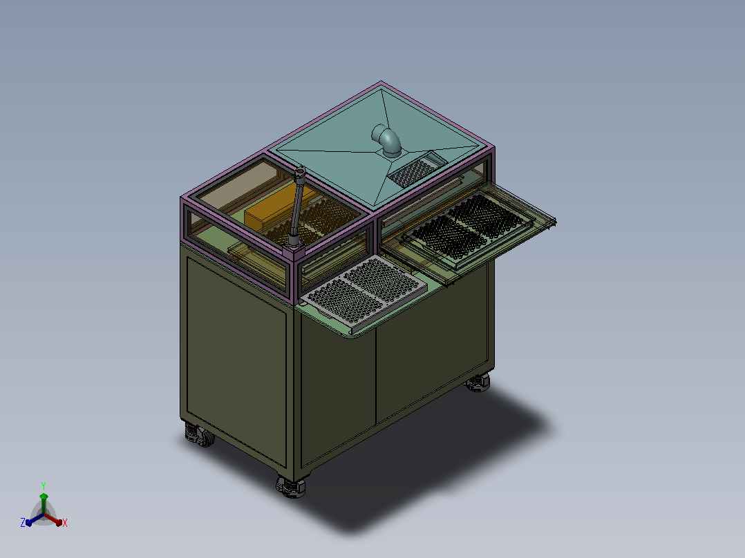 生产线工位3D模型正等轴测图